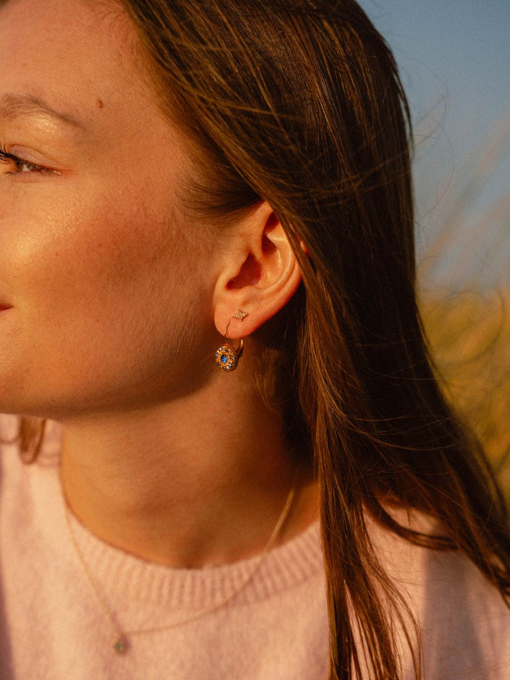 Boucles d'Oreilles Dormeuses | Acier Inoxydable 316L & Crystal Swarovski