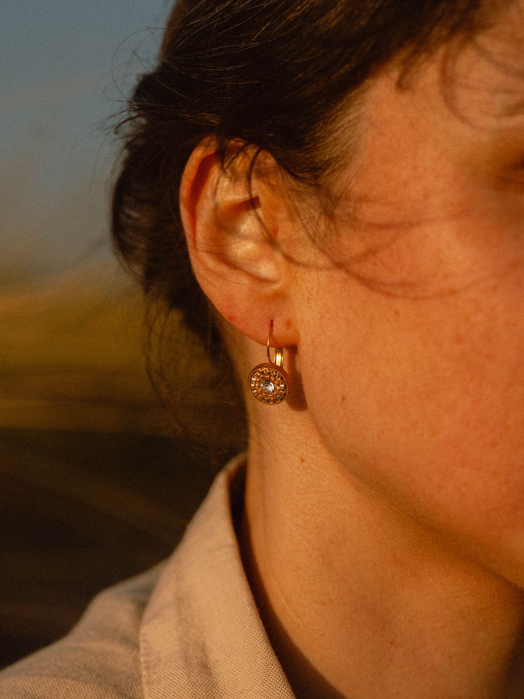 Boucles d'Oreilles Dormeuses | Acier Inoxydable 316L & Crystal Swarovski