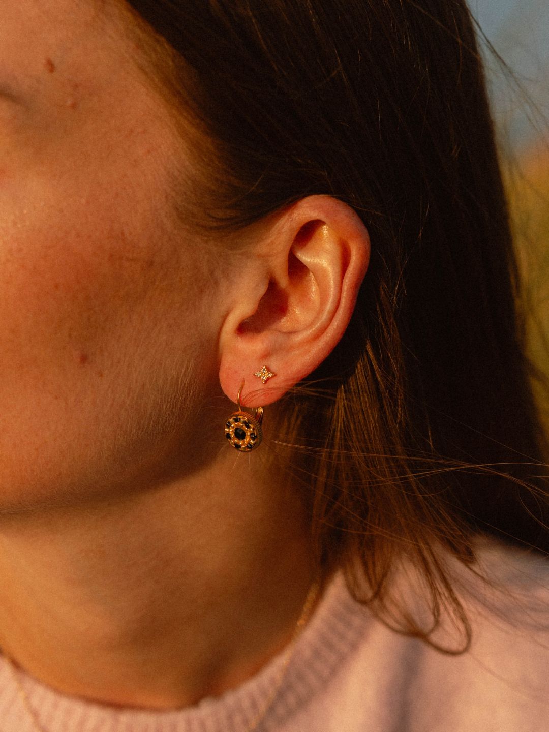 Boucles d'Oreilles Dormeuses | Acier Inoxydable 316L & Crystal Swarovski