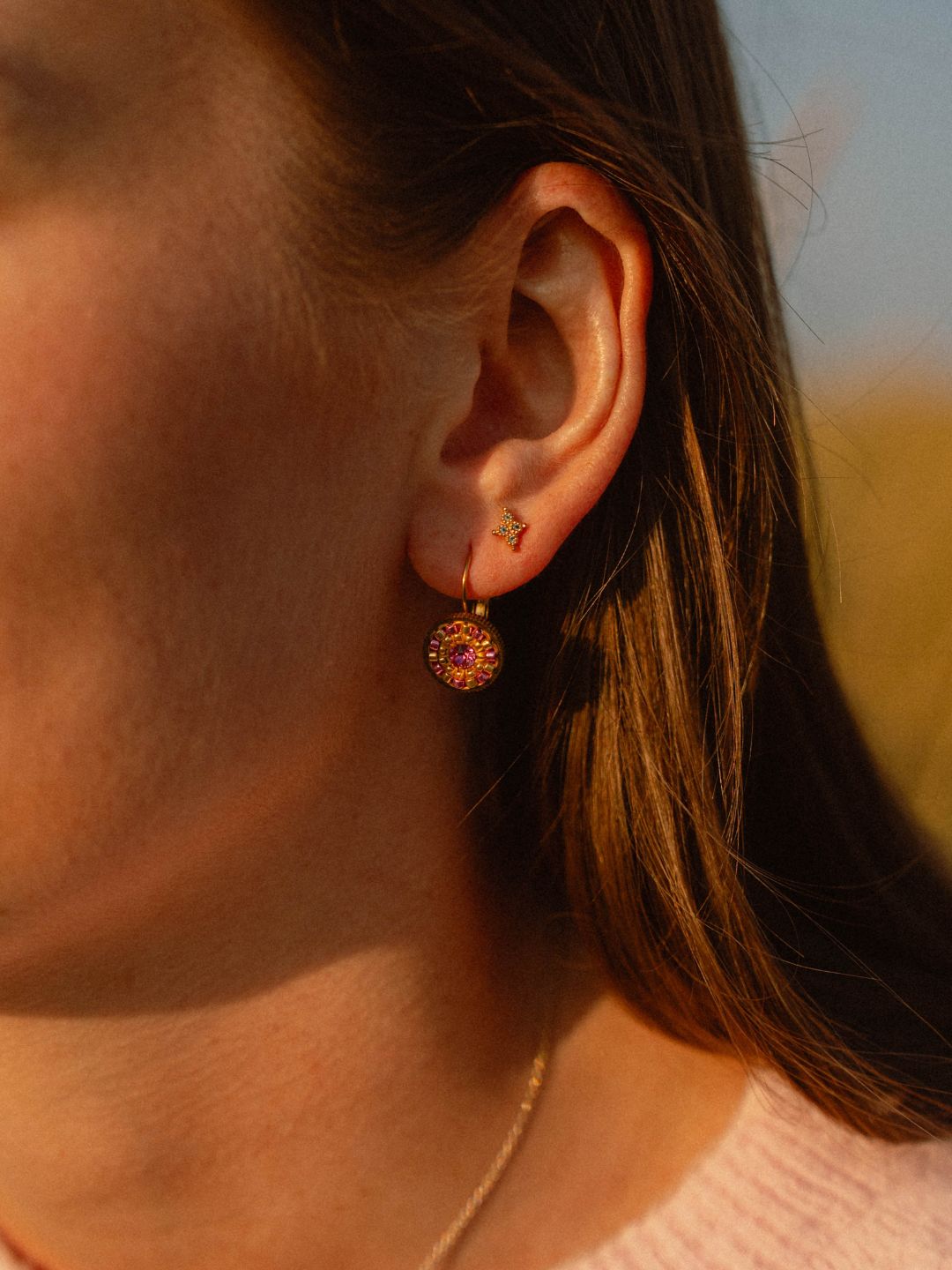 Boucles d'Oreilles Dormeuses | Acier Inoxydable 316L & Crystal Swarovski