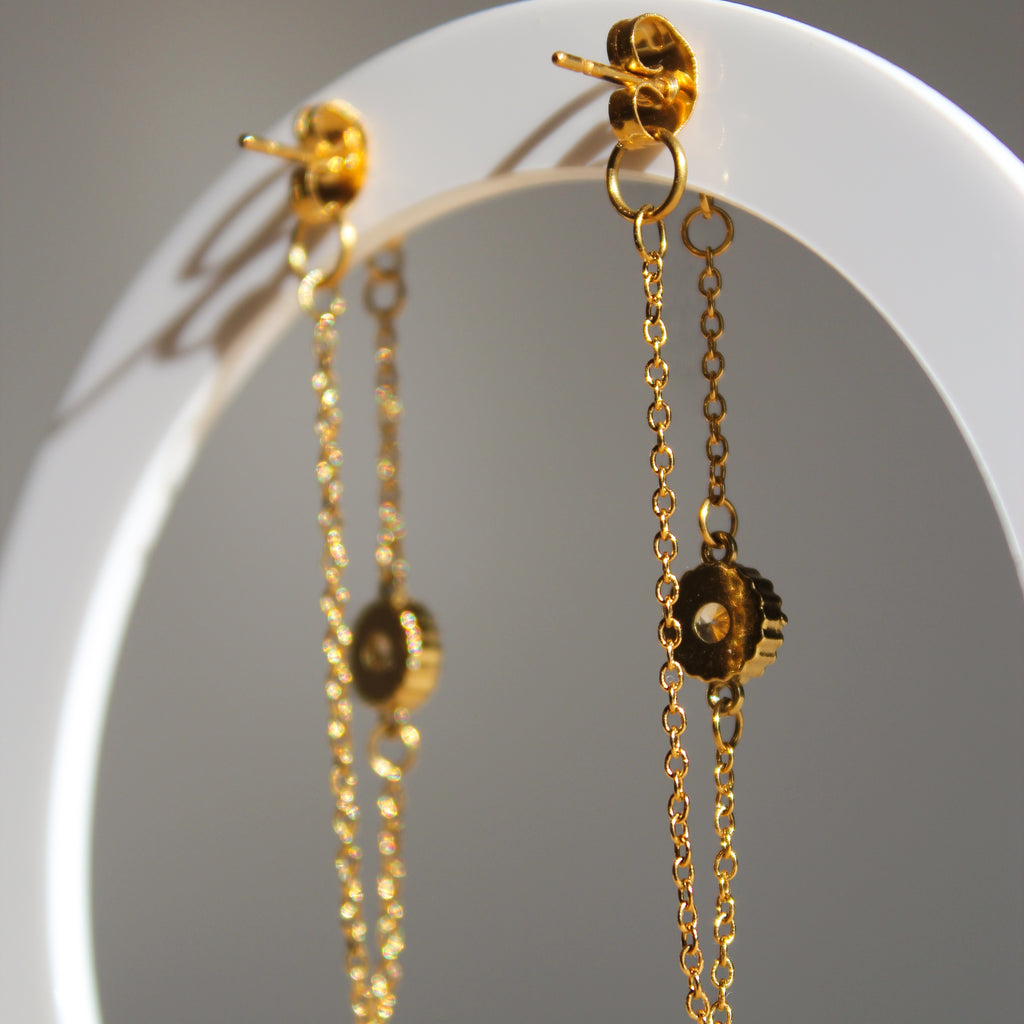 Boucles d’Oreilles Chaîne Dorées |  Acier inoxydable 316L