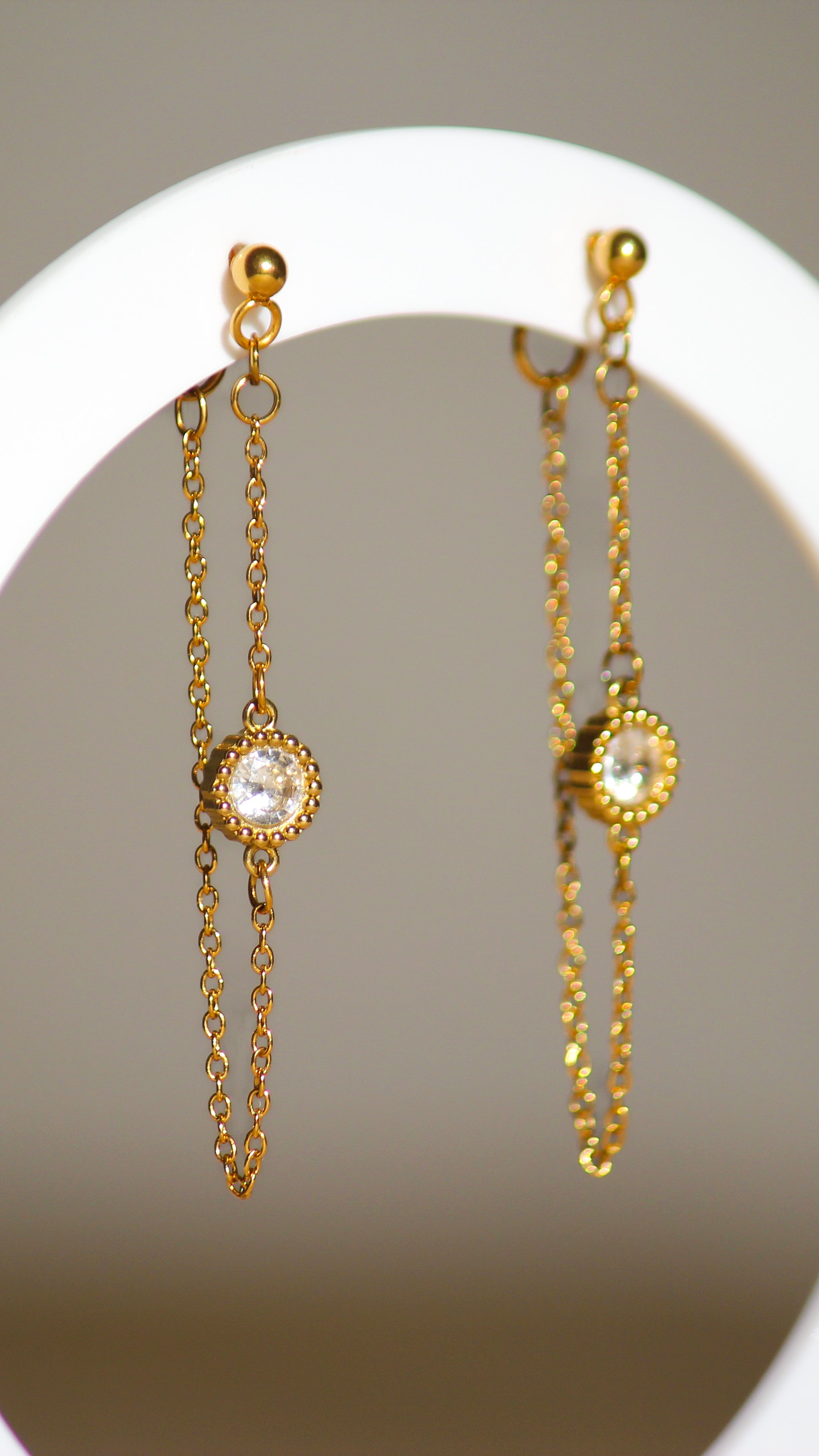 Boucles d’oreilles chaîne dorées |  Acier inoxydable 316L