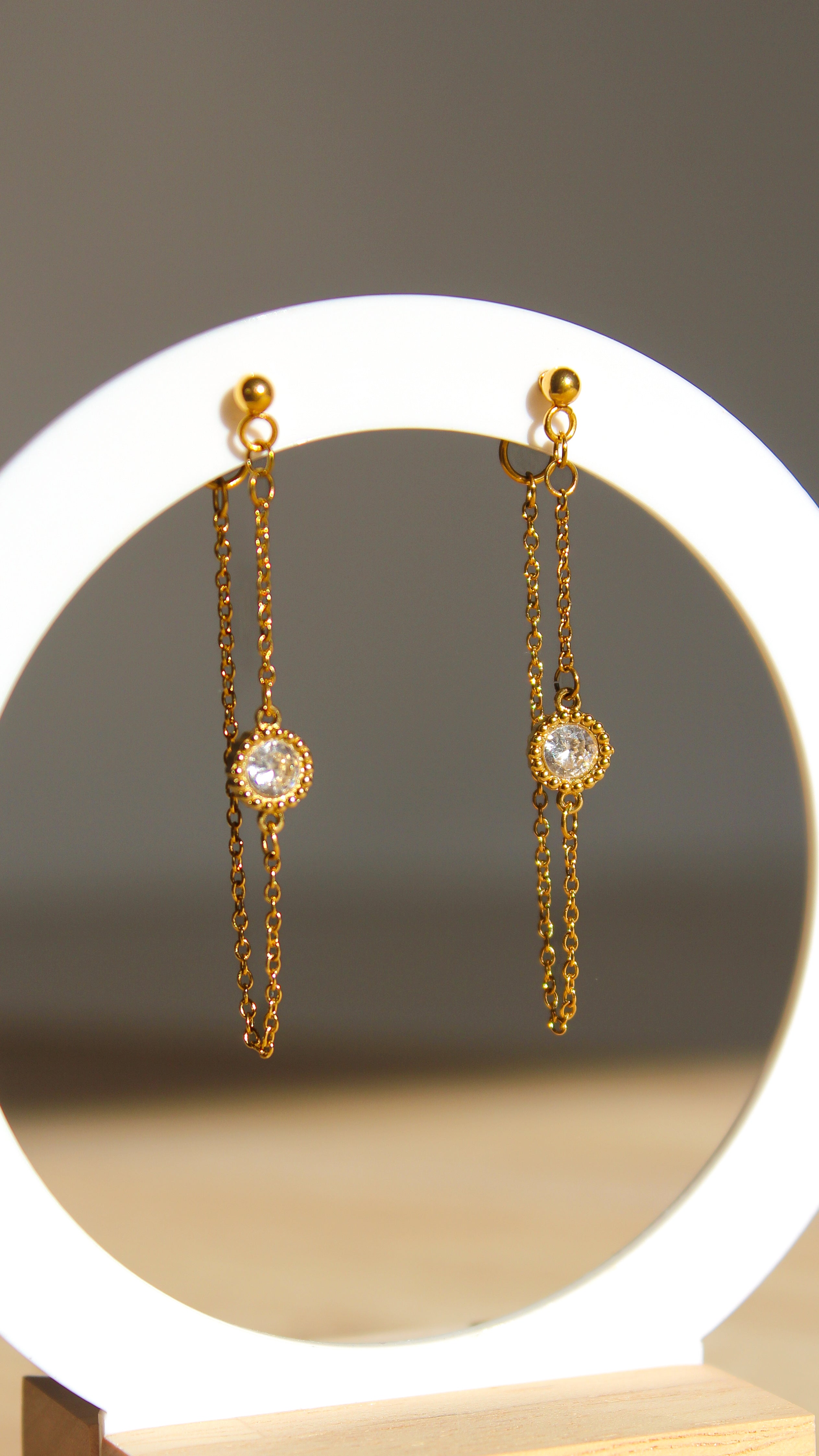 Boucles d’oreilles chaîne dorées |  Acier inoxydable 316L