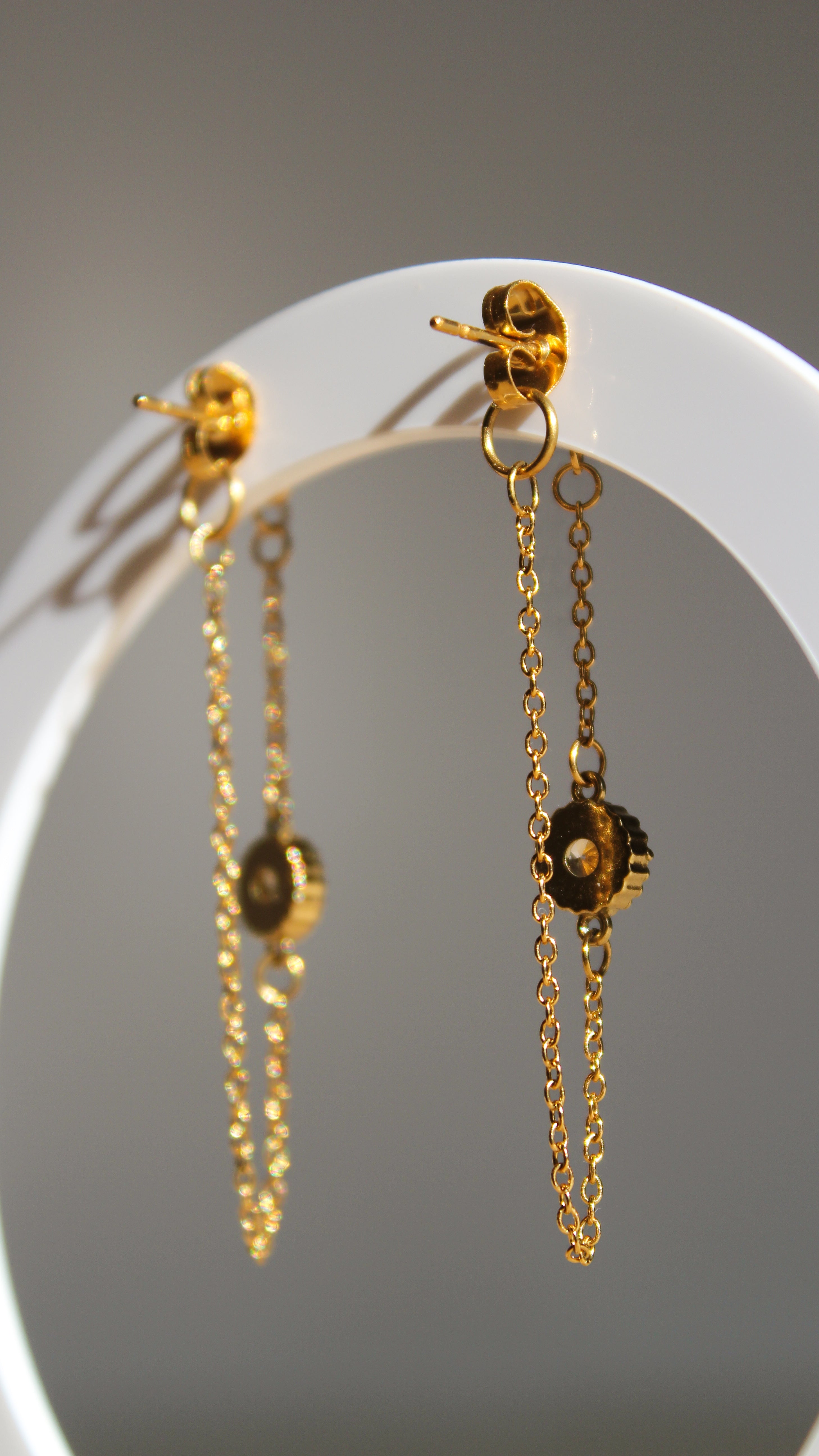 Boucles d’oreilles chaîne dorées |  Acier inoxydable 316L