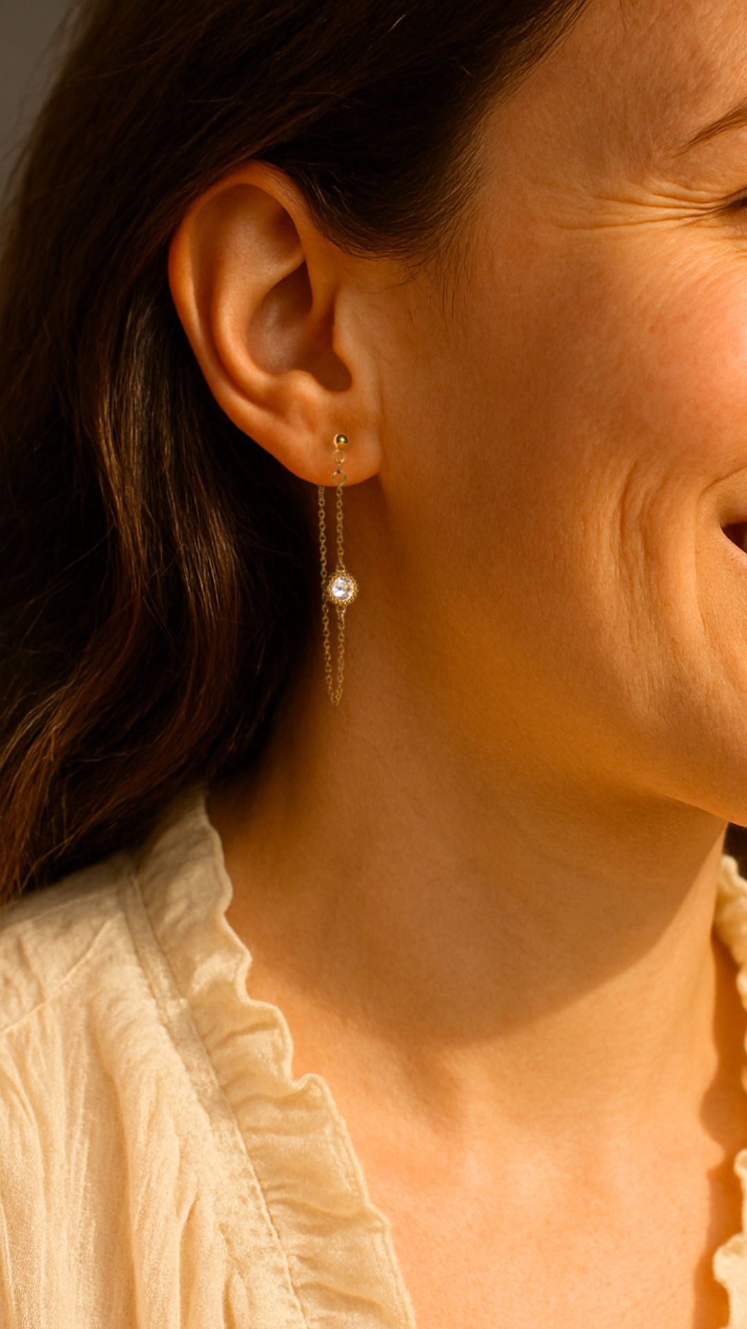 Boucles d’oreilles chaîne dorées |  Acier inoxydable 316L