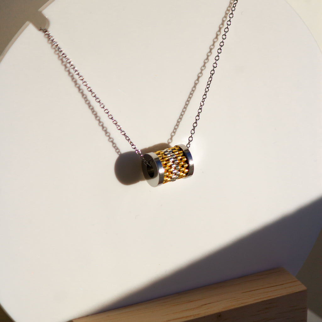 Collier Pendentif | Acier Inoxydable & Perles  | Argent & Or